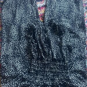 Max Studio Black and White Speckled Jumpsuit